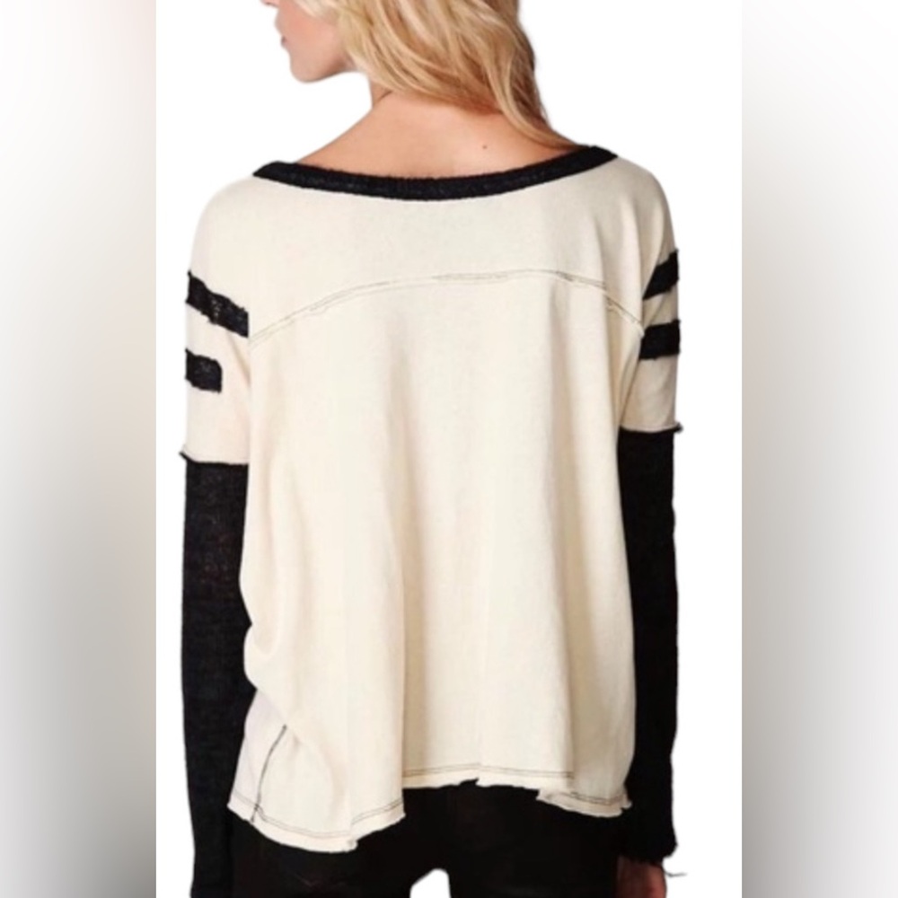 Free People Nordic Compass Top Arrow Knit Long Sleeve Oversized Tee Boho Size XS - Picture 2 of 13
